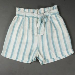 NWT Faherty Cypress Linen Shorts Ocean Catalina White Blue Stripe Medium